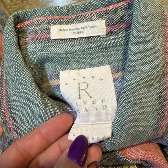 multi colored striped boho button up - Picture 3 of 5